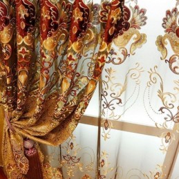 European Embroidered Curtains Luxury For Living Room Bedroom