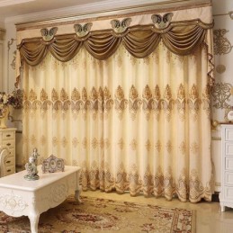 European Embroidered Curtains Luxury Blackout For Living Room Bedroom