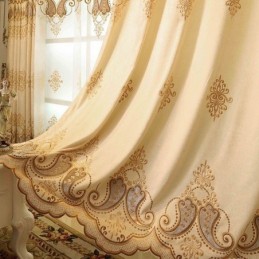 European Embroidered Curtains Luxury Blackout For Living Room Bedroom