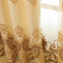 European Embroidered Curtains Luxury Blackout For Living Room Bedroom