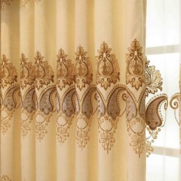 European Embroidered Curtains Luxury Blackout For Living Room Bedroom