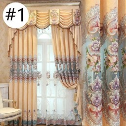 Luxury Chenille Curtain Made to Measure Curtain Floral Embroidered Curtains For Living Room Bedroom