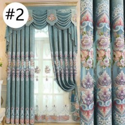 Luxury Chenille Curtain Made to Measure Curtain Floral Embroidered Curtains For Living Room Bedroom