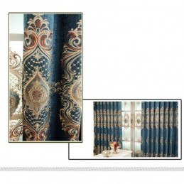 Embroidered Blackout Curtain Made to Measure Curtain European Luxury Floral Window Drapes For Living Room