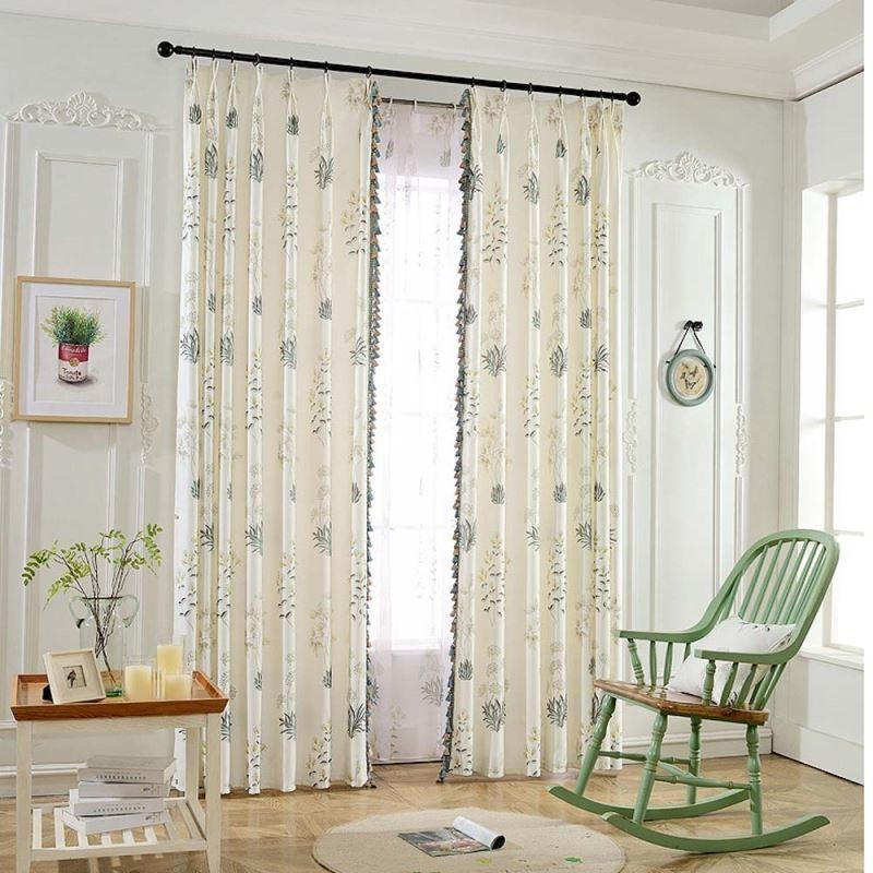 Retro Rural Semi Blackout Curtain Made to Measure Curtain Flower Printed Living Room