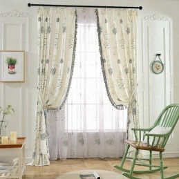 Retro Rural Semi Blackout Curtain Made to Measure Curtain Flower Printed Living Room