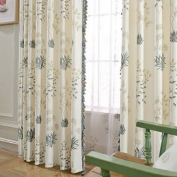 Retro Rural Semi Blackout Curtain Made to Measure Curtain Flower Printed Living Room