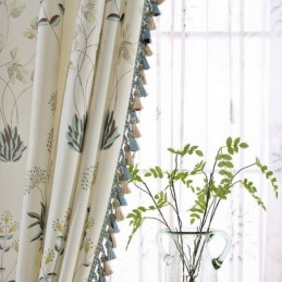 Retro Rural Semi Blackout Curtain Made to Measure Curtain Flower Printed Living Room
