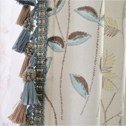 Retro Rural Semi Blackout Curtain Made to Measure Curtain Flower Printed Living Room