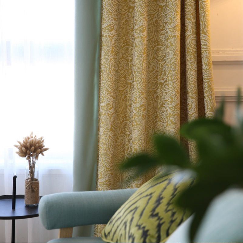 Modern Cotton Curtain Made to Measure Curtain PLant Jacquard For Living Room Bedroom