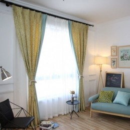 Modern Cotton Curtain Made to Measure Curtain PLant Jacquard For Living Room Bedroom