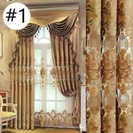 Embroidered Blackout Curtain Made to Measure Curtain European Style Window Drapes For Living Room