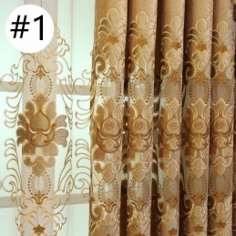 Embroidered Blackout Curtain Made to Measure Curtain European Style Window Drapes For Living Room