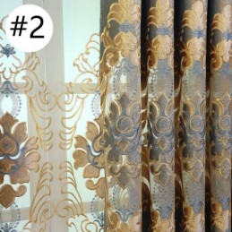 Embroidered Blackout Curtain Made to Measure Curtain European Style Window Drapes For Living Room