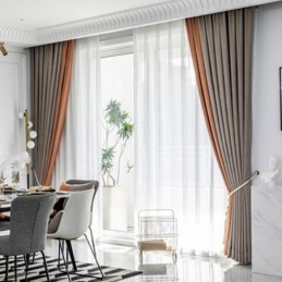 Modern Stitching Curtain Made to Measure Curtain Chenille Blackout For Living Room Bedroom