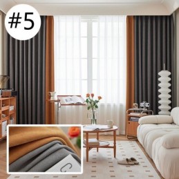 Modern Stitching Curtain Made to Measure Curtain Chenille Blackout For Living Room Bedroom