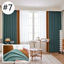 Modern Stitching Curtain Made to Measure Curtain Chenille Blackout For Living Room Bedroom