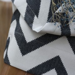 Luxury Jacquard Curtains Wavy Striped Blackout For Living Room