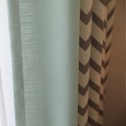 Luxury Jacquard Curtains Wavy Striped Blackout For Living Room