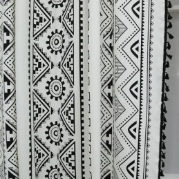 Bohemian Style Curtain Made to Measure Curtain Geometric Tassels Printing Curtains For Bedroom Living Room