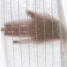 Striped Jacquard Sheer Curtains Solid Voile Tulle For Living Room