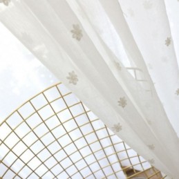 Breathable Sheer Curtain Made to Measure Curtain White All match Embroidery Living Room