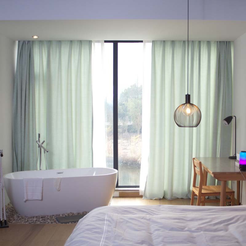 Japanese Simple Curtain Made to Measure Curtain Solid Chenille Thick Thermal Bedroom Living Room Fabric