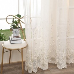 Decorative Sheer Curtain Made to Measure Curtain Plant Embroidered Tulle Living Room Bedroom