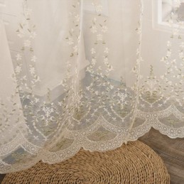 Decorative Sheer Curtain Made to Measure Curtain Plant Embroidered Tulle Living Room Bedroom