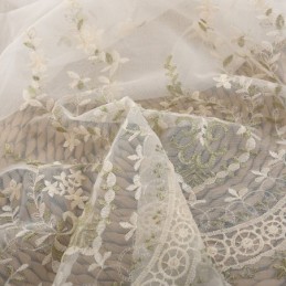 Decorative Sheer Curtain Made to Measure Curtain Plant Embroidered Tulle Living Room Bedroom