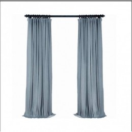 Light Grey Blue Blackout Curtain Made to Measure Curtain Minimalist Solid Color Flannels Fabric Bedroom Living Room