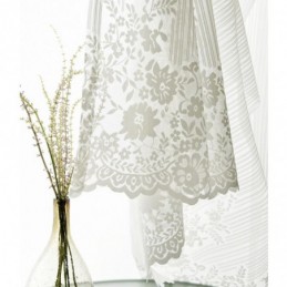 Solid Color Lace Sheer Curtain Made to Measure Curtain Panel Voile Bay Window Bedroom