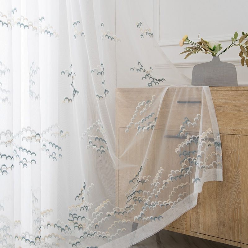 Embroidered Tulle Sheer Curtains Voile Organza For Living Room Bedroom
