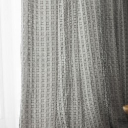 Nordic Plaid Tulle Curtain Made to Measure Curtain Warp knitting Sheer For Living Room