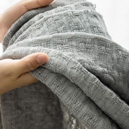 Nordic Plaid Tulle Curtain Made to Measure Curtain Warp knitting Sheer For Living Room