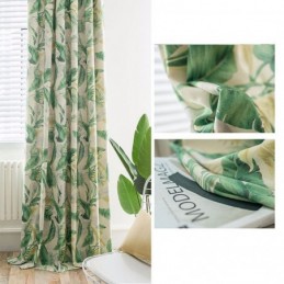 American Rural Curtain Made to Measure Curtain Bedroom Printed Green Environment Protective Fabric