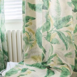 American Rural Curtain Made to Measure Curtain Bedroom Printed Green Environment Protective Fabric