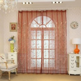 Pastoral Style Sheer Curtain Made to Measure Curtain Fresh Ventilate Embroidery Living Room