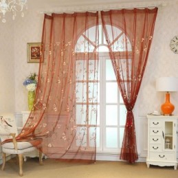 Pastoral Style Sheer Curtain Made to Measure Curtain Fresh Ventilate Embroidery Living Room
