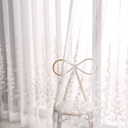 Decorative Sheer Curtain Made to Measure Curtain Plant Embroidered Tulle Curtains Living Room Bedroom