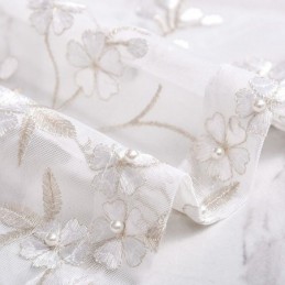 Decorative Sheer Curtain Made to Measure Curtain Plant Embroidered Tulle Curtains Living Room Bedroom