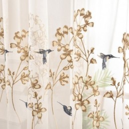 Decorative Sheer Curtain Made to Measure Curtain Plant Embroidered Tulle Curtains Living Room Bedroom
