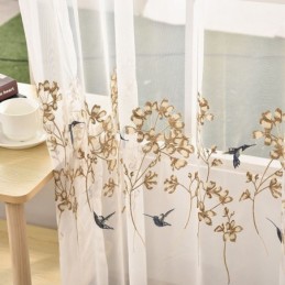 Decorative Sheer Curtain Made to Measure Curtain Plant Embroidered Tulle Curtains Living Room Bedroom