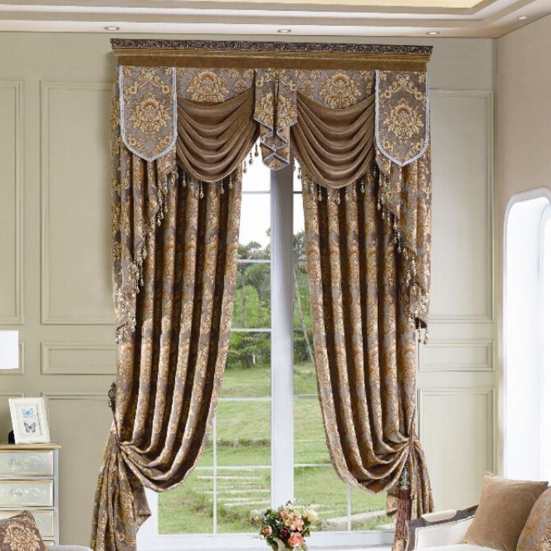 Luxury Chenille Jacquard Window Curtain Made to Measure Curtain Elegant Design For Bedroom Decorative