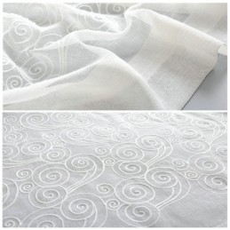 Japanese Style Sheer Curtain Made to Measure Curtain Simple Cloud Embroidery Window Treatment