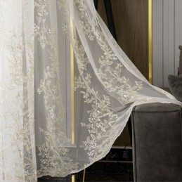 Decorative Sheer Curtain Made to Measure Curtain Plant Embroidered Tulle Curtains Living Room Bedroom