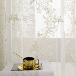 Decorative Sheer Curtain Made to Measure Curtain Plant Embroidered Tulle Curtains Living Room Bedroom