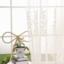 Decorative Sheer Curtain Made to Measure Curtain Embroidered Tulle For Living Room