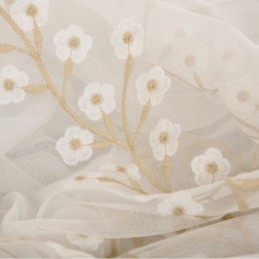 Decorative Sheer Curtain Made to Measure Curtain Embroidered Tulle For Living Room