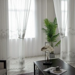 Decorative Sheer Curtain Made to Measure Curtain Line Embroidered Tulle Curtains Living Room Bedroom